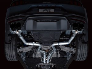 Ford Mustang Performance Exhaust - AWE Tuning - Cat Back Track Edition - Diamond Black - 2024+